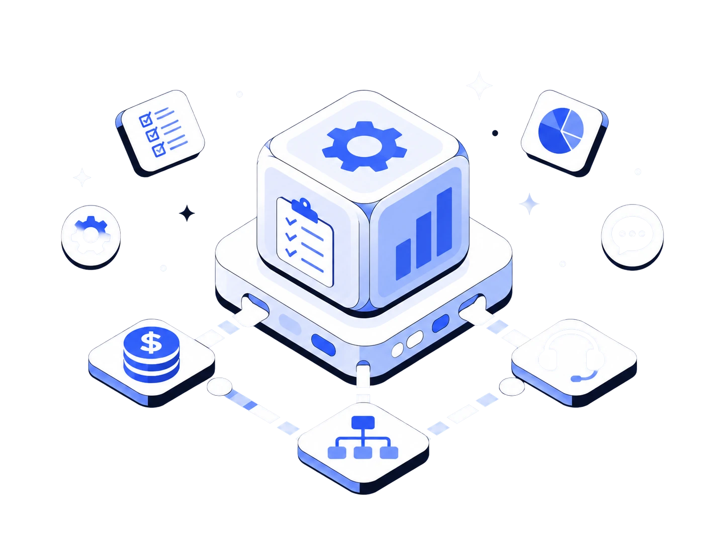 Illustration of benefits administration, financial data, and reporting
